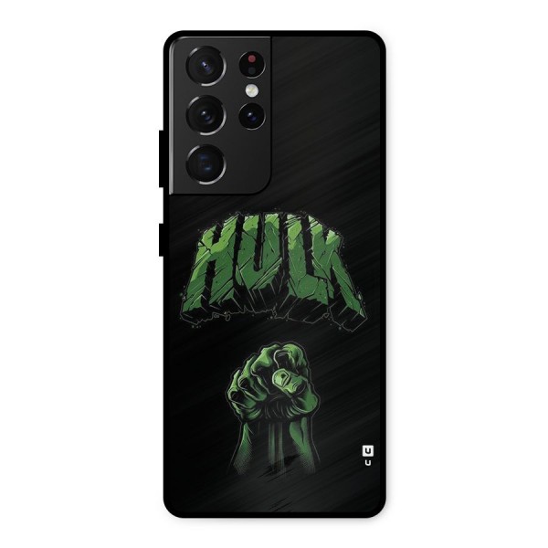 Green Punch Metal Back Case for Galaxy S21 Ultra 5G