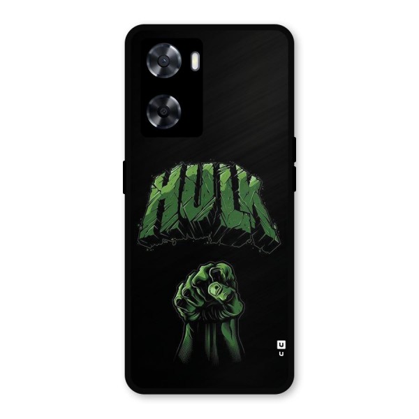 Green Punch Metal Back Case for Oppo A57 2022