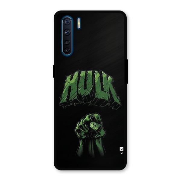 Green Punch Metal Back Case for Oppo F15