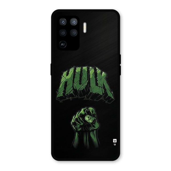Green Punch Metal Back Case for Oppo F19 Pro