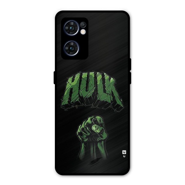 Green Punch Metal Back Case for Oppo Reno7 5G