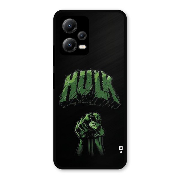 Green Punch Metal Back Case for Poco X5