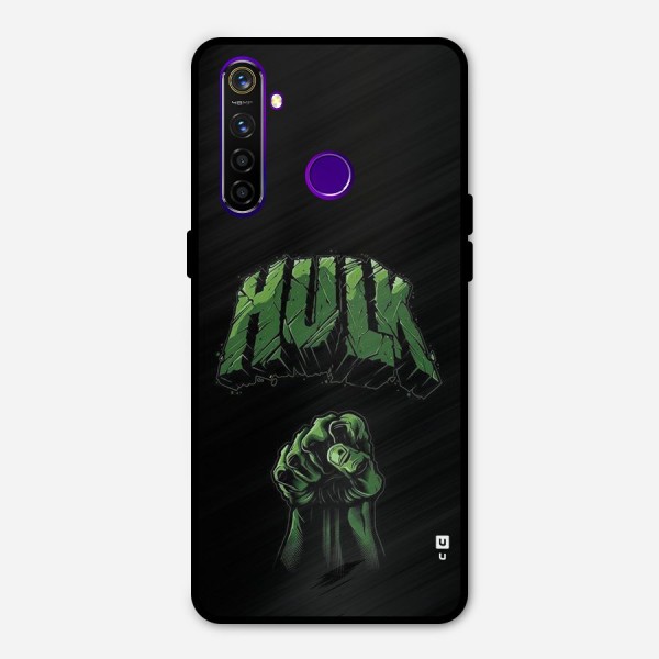 Green Punch Metal Back Case for Realme 5 Pro