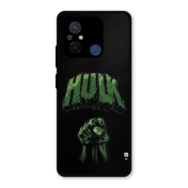 Green Punch Metal Back Case for Redmi 12C