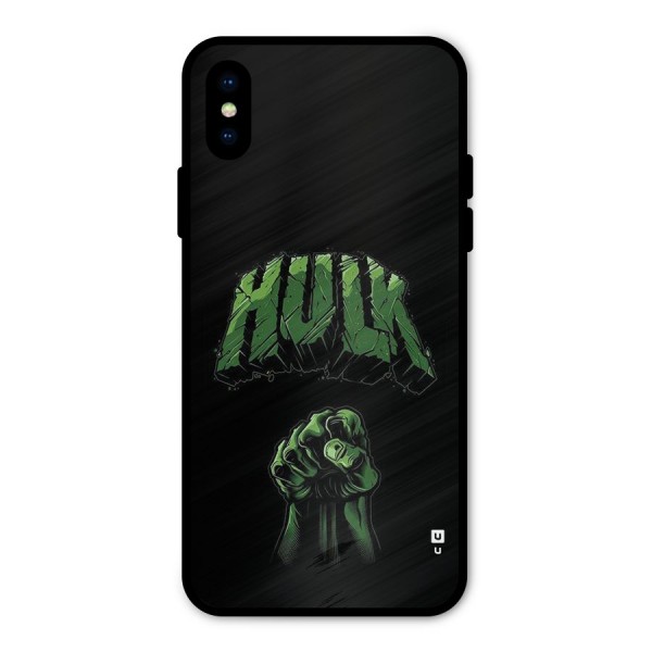 Green Punch Metal Back Case for iPhone XS