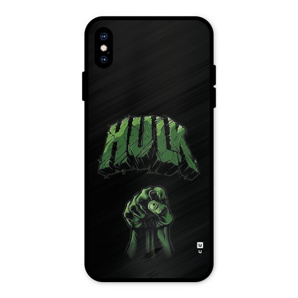 Green Punch Metal Back Case for iPhone XS Max