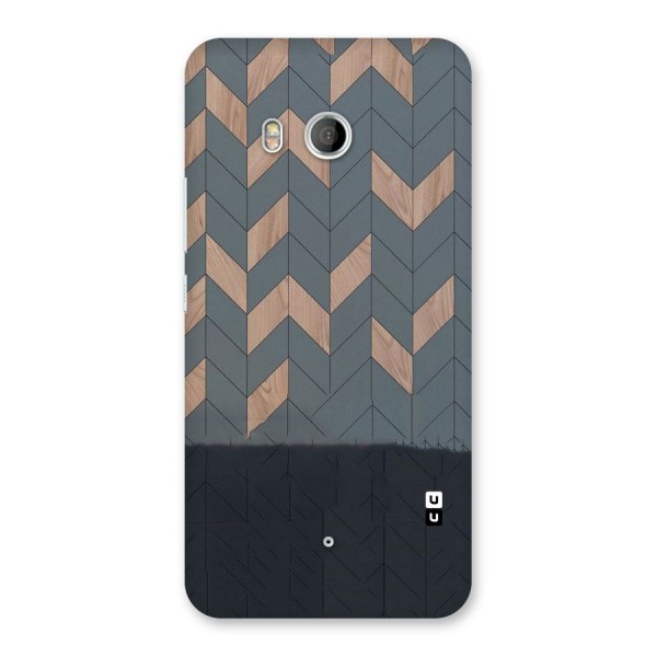 Greyish Wood Design Back Case for HTC U11