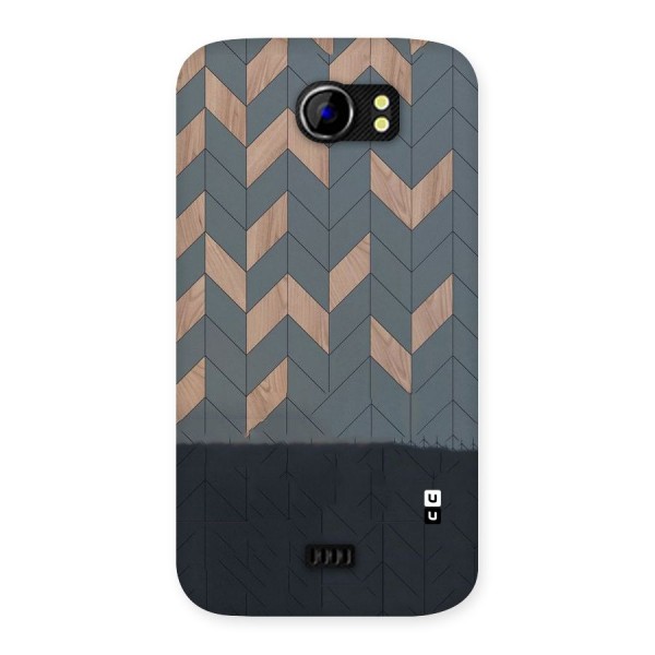 Greyish Wood Design Back Case for Micromax Canvas 2 A110