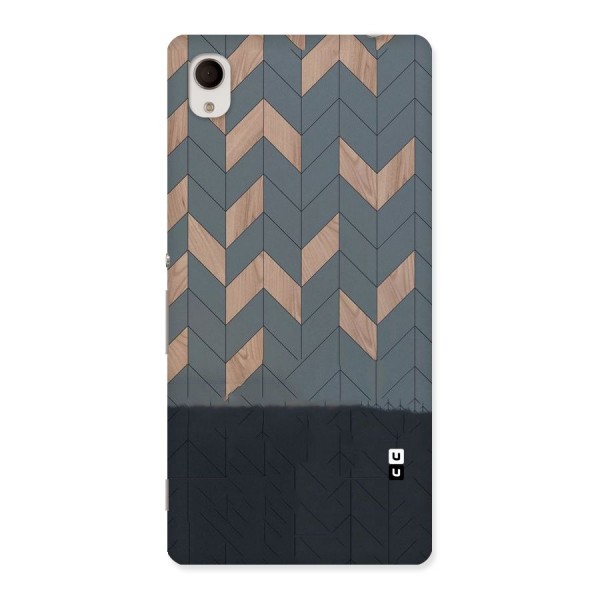 Greyish Wood Design Back Case for Sony Xperia M4
