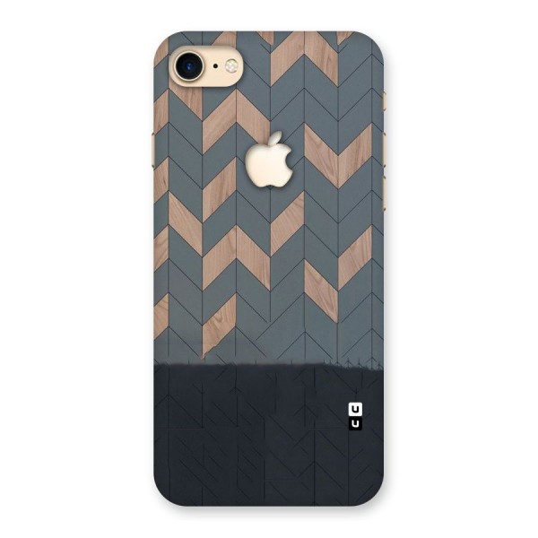 Greyish Wood Design Back Case for iPhone 7 Apple Cut