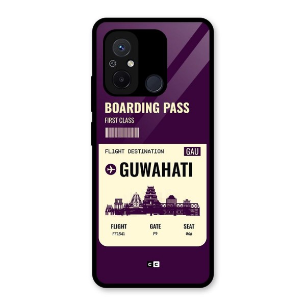 Guwahati Boarding Pass Glass Back Case for Redmi 12C