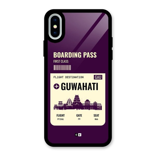 Guwahati Boarding Pass Glass Back Case for iPhone X