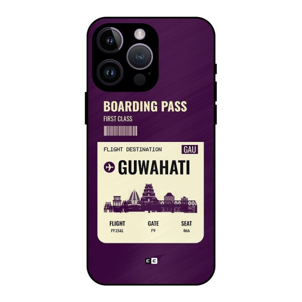 Guwahati Boarding Pass Metal Back Case for iPhone 14 Pro Max