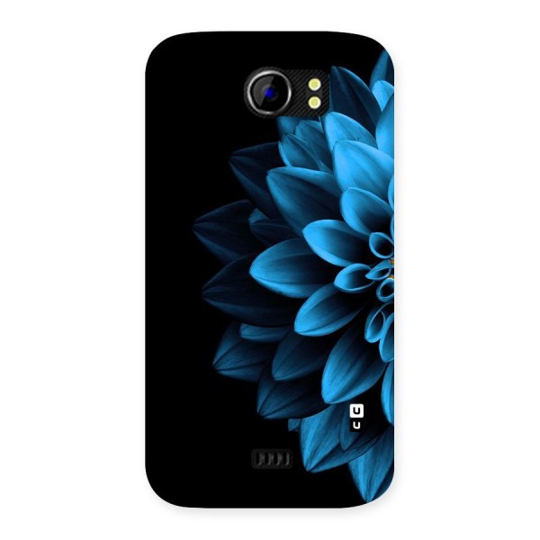 Half Blue Flower Back Case for Micromax Canvas 2 A110