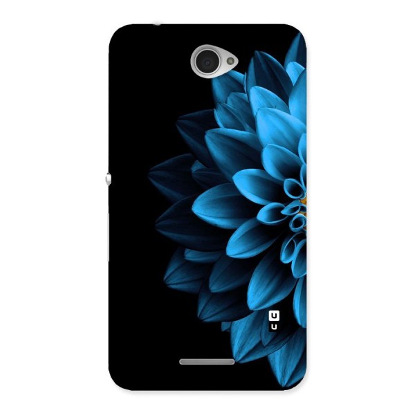 Half Blue Flower Back Case for Sony Xperia E4