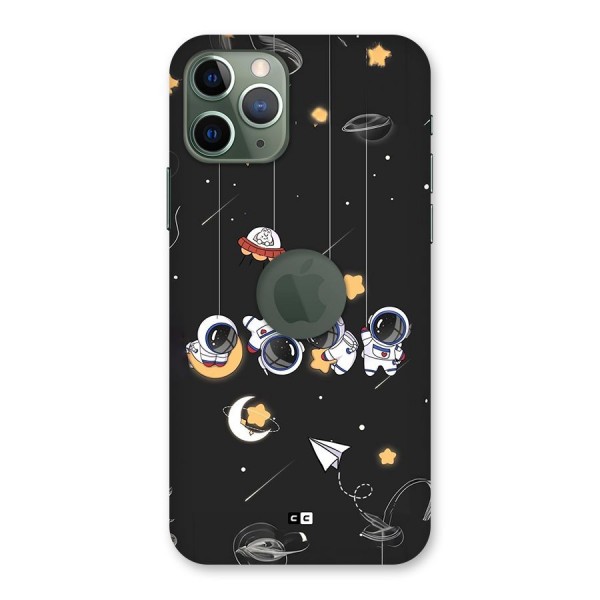 Hanging Astronauts Back Case for iPhone 11 Pro Logo Cut