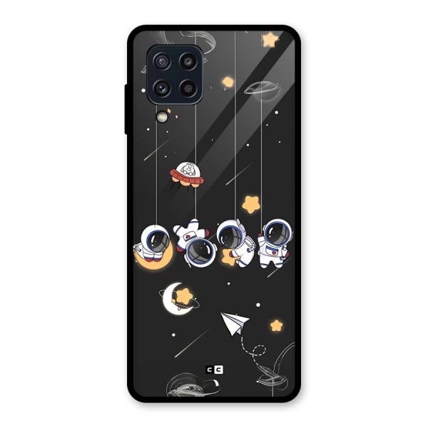 Hanging Astronauts Glass Back Case for Galaxy M32