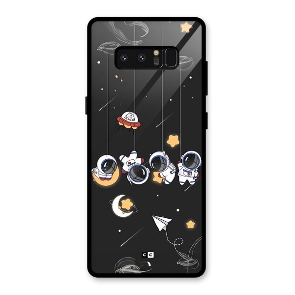 Hanging Astronauts Glass Back Case for Galaxy Note 8