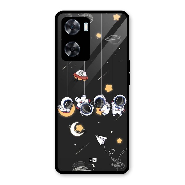 Hanging Astronauts Glass Back Case for Oppo A77