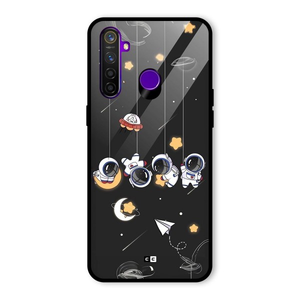 Hanging Astronauts Glass Back Case for Realme 5 Pro
