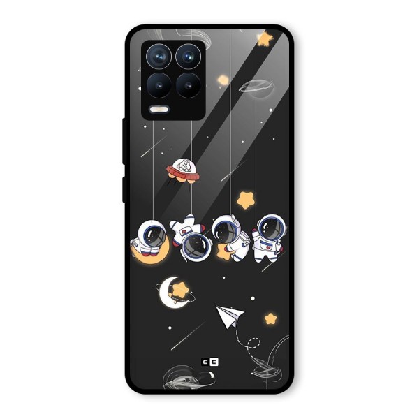 Hanging Astronauts Glass Back Case for Realme 8 Pro