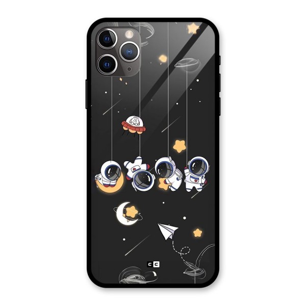 Hanging Astronauts Glass Back Case for iPhone 11 Pro Max