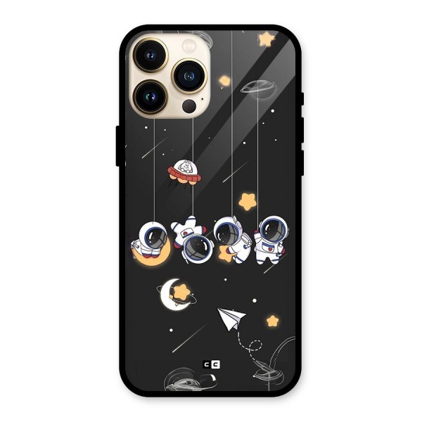 Hanging Astronauts Glass Back Case for iPhone 13 Pro Max