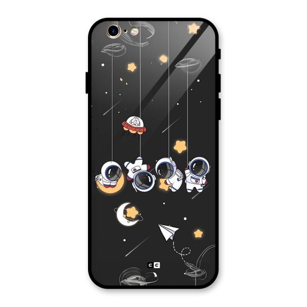 Hanging Astronauts Glass Back Case for iPhone 6 6S