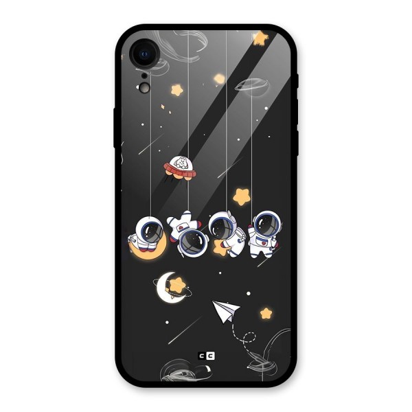 Hanging Astronauts Glass Back Case for iPhone XR