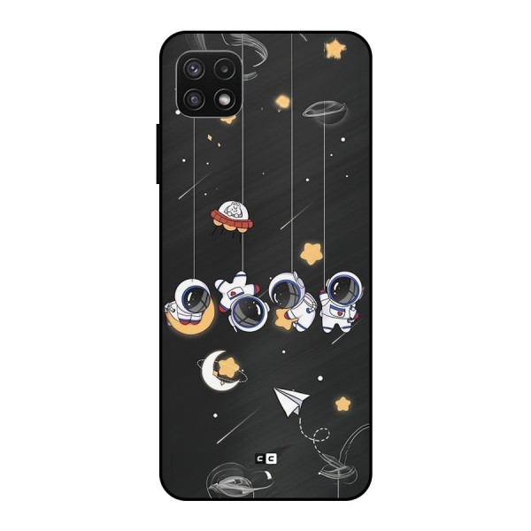 Hanging Astronauts Metal Back Case for Galaxy A22 5G