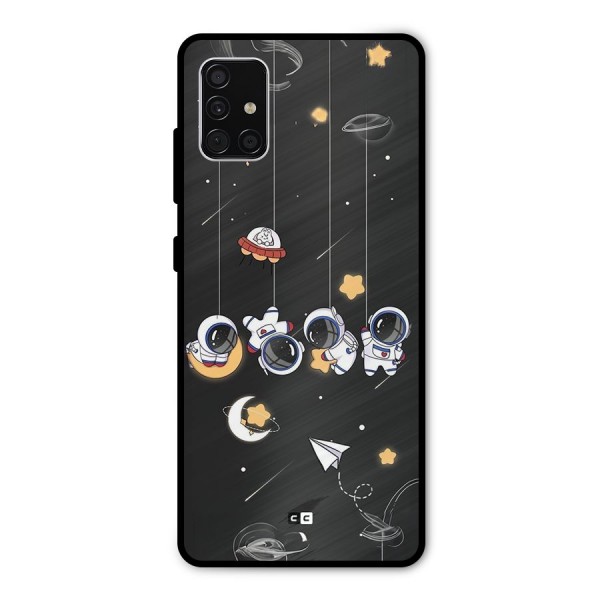 Hanging Astronauts Metal Back Case for Galaxy A51