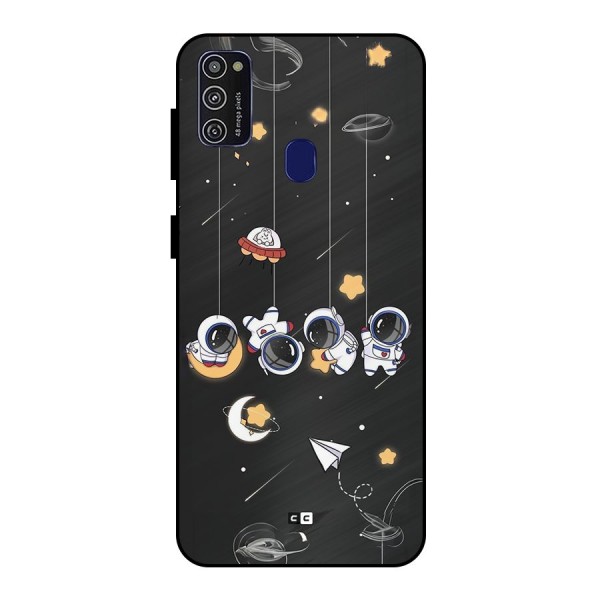 Hanging Astronauts Metal Back Case for Galaxy M21