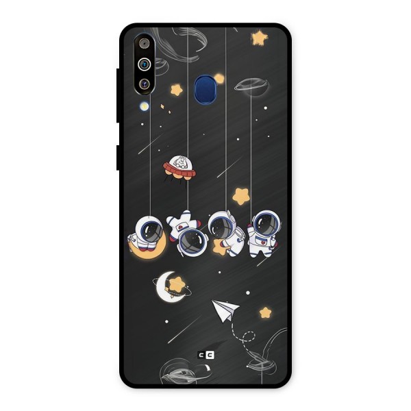 Hanging Astronauts Metal Back Case for Galaxy M30