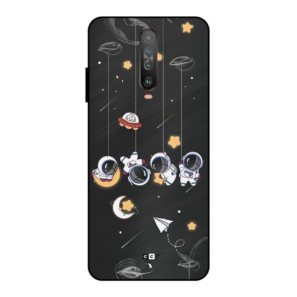 Hanging Astronauts Metal Back Case for Poco X2
