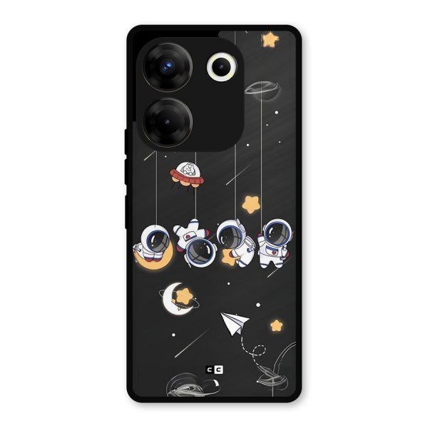 Hanging Astronauts Metal Back Case for Tecno Camon 20