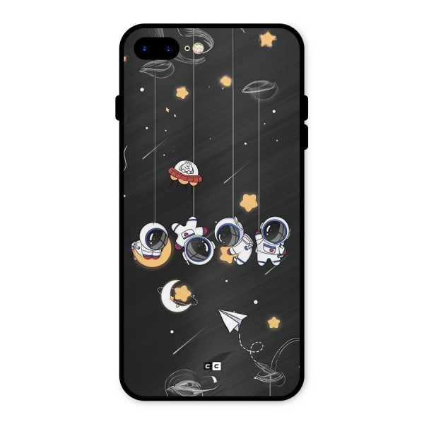 Hanging Astronauts Metal Back Case for iPhone 8 Plus