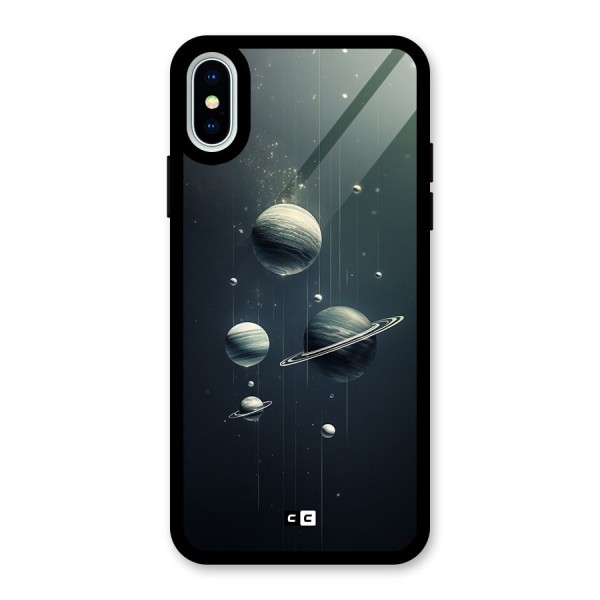 Hanging Planets Glass Back Case for iPhone X