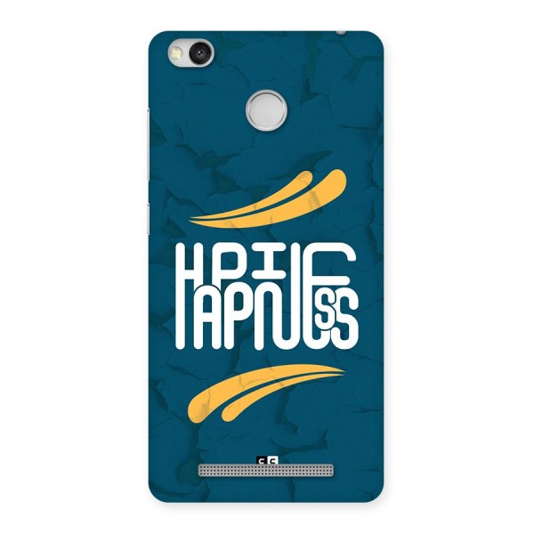 Happpiness Typography Back Case for Redmi 3S Prime