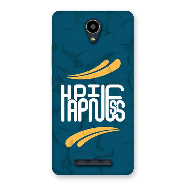 Happpiness Typography Back Case for Redmi Note 2