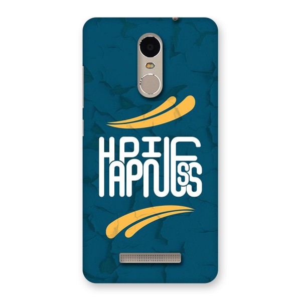 Happpiness Typography Back Case for Redmi Note 3
