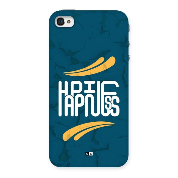 Happpiness Typography Back Case for iPhone 4 4s