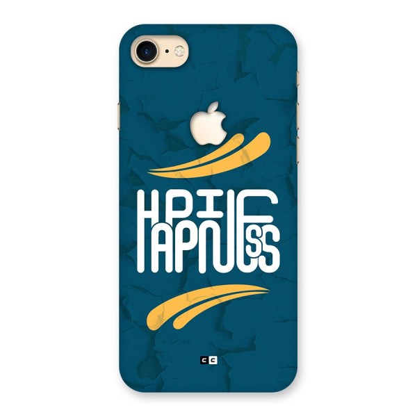 Happpiness Typography Back Case for iPhone 7 Apple Cut