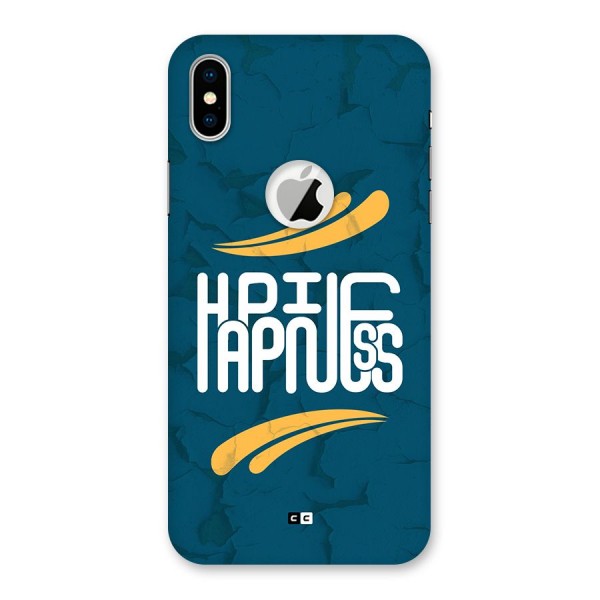 Happpiness Typography Back Case for iPhone X Logo Cut