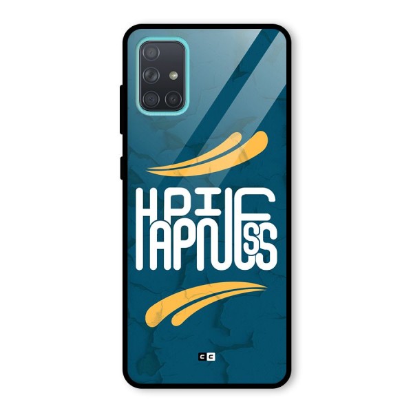 Happpiness Typography Glass Back Case for Galaxy A71