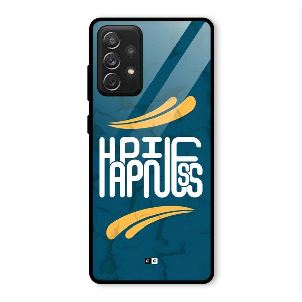 Happpiness Typography Glass Back Case for Galaxy A72