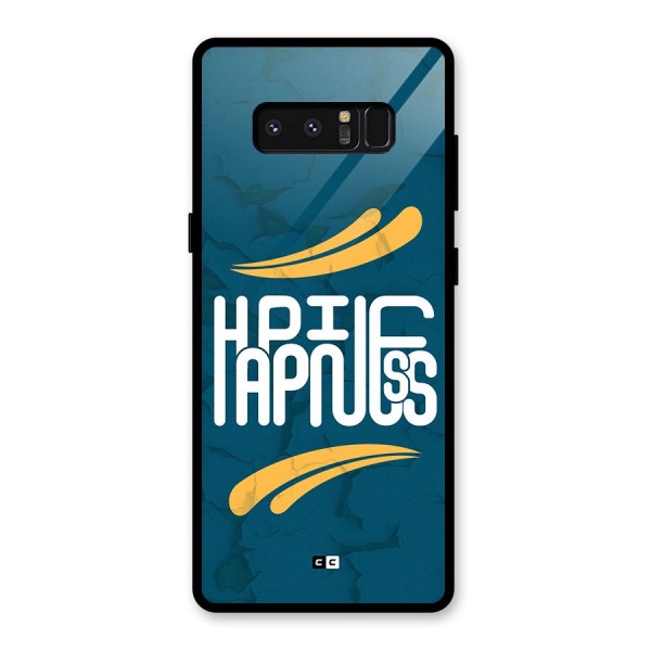 Happpiness Typography Glass Back Case for Galaxy Note 8