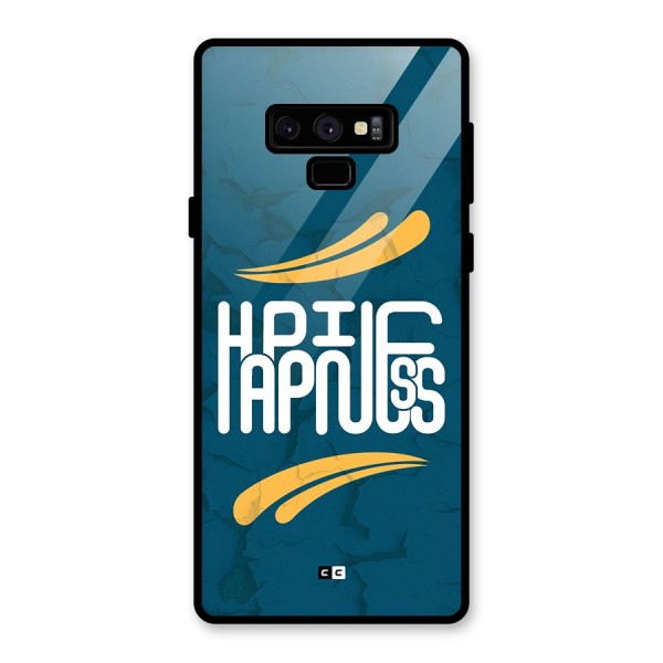 Happpiness Typography Glass Back Case for Galaxy Note 9