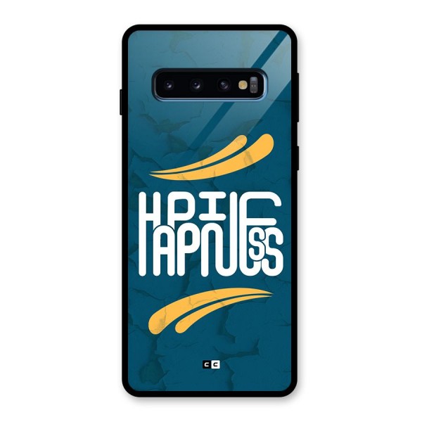Happpiness Typography Glass Back Case for Galaxy S10