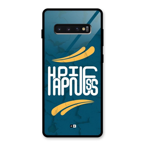 Happpiness Typography Glass Back Case for Galaxy S10 Plus