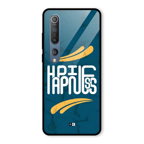 Happpiness Typography Glass Back Case for Mi 10